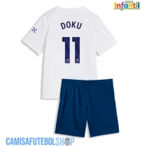 Camisa de time de futebol Manchester City Jeremy Doku #11 Replicas 3º Equipamento Infantil 2026-27 Manga Curta (+ Calças curtas)